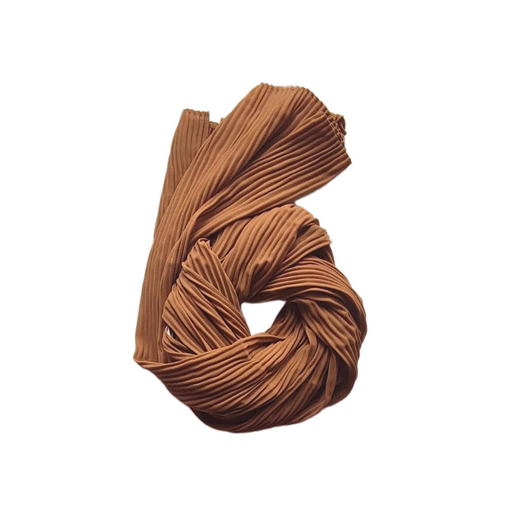 Pleated Chiffon Hijab | Camel