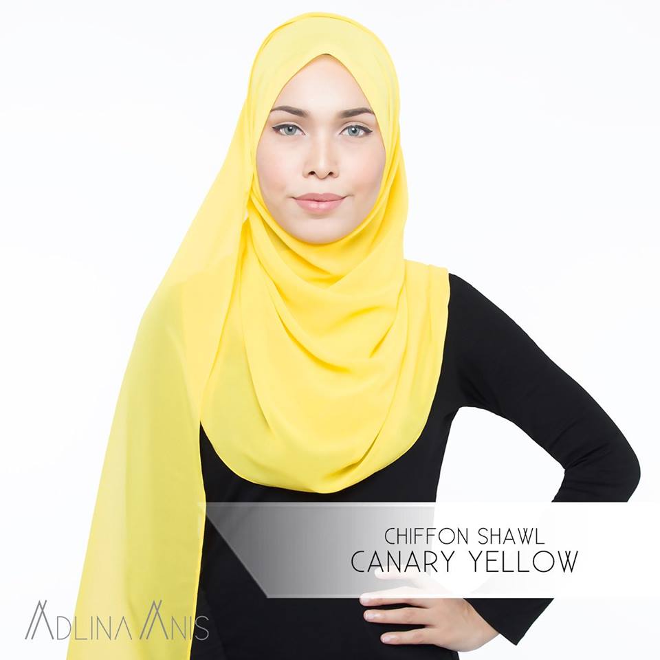Chiffon Shawl - Canary Yellow - Premium Chiffon - Adlina Anis - Third Culture Boutique