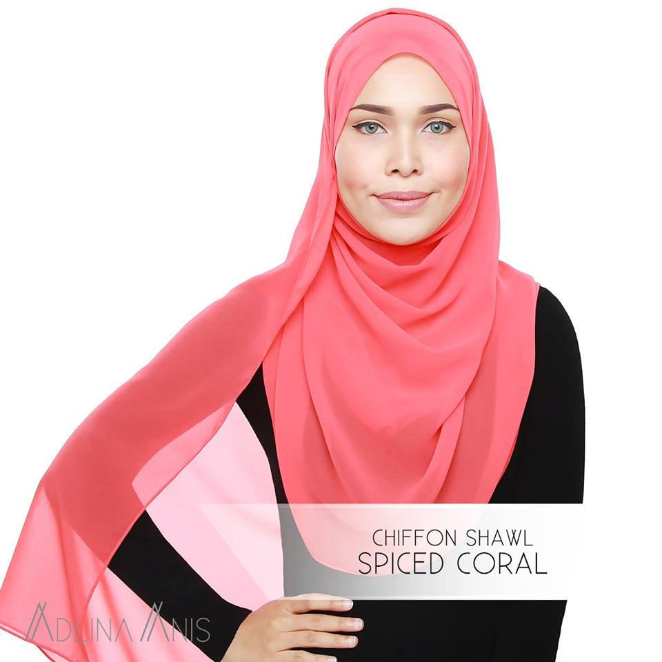 Chiffon Shawl - Spiced Coral - Premium Chiffon - Adlina Anis - Third Culture Boutique