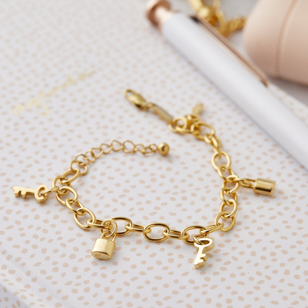 LOCK AND KEY CHARM ANKLET