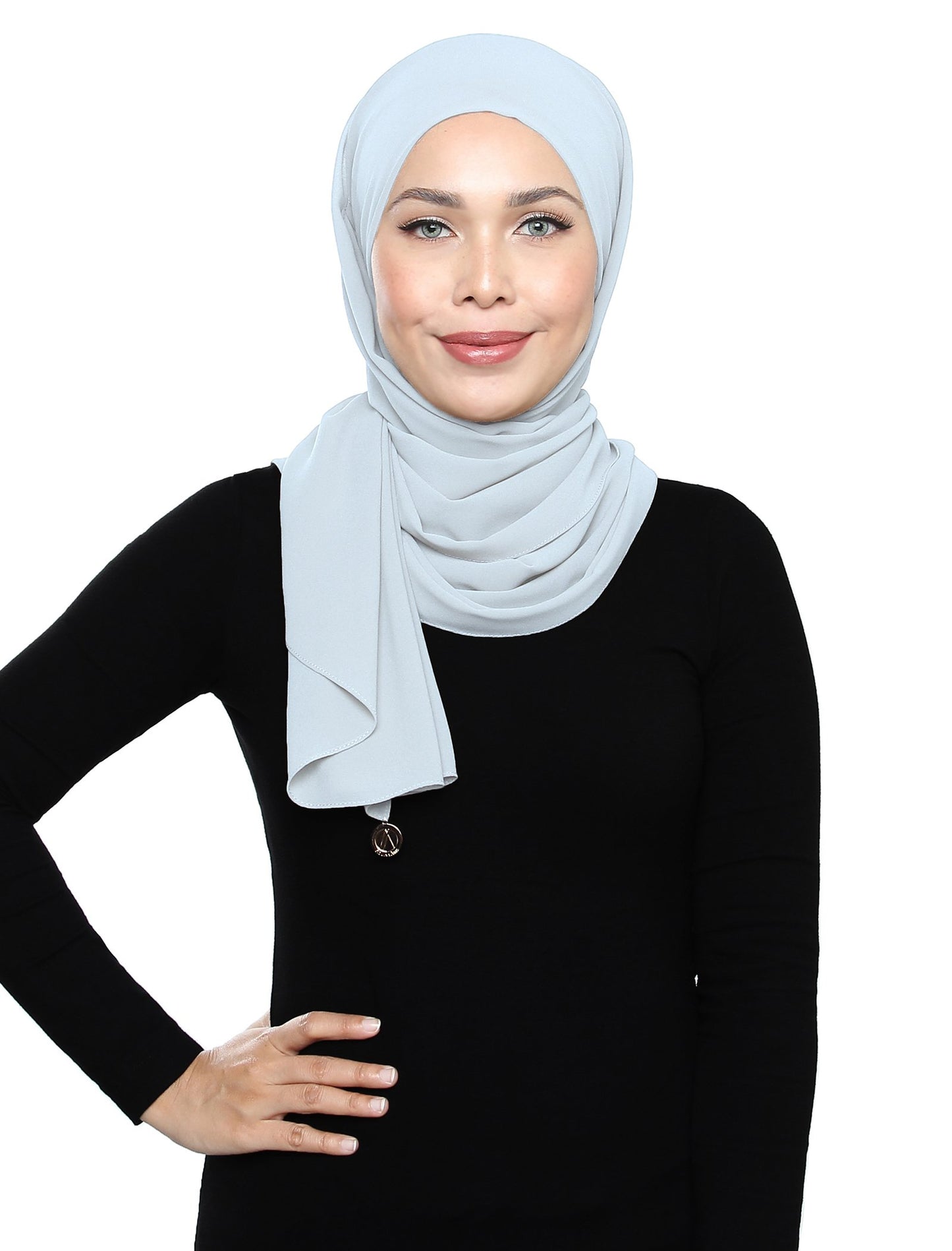 Lux Square Chiffon Shawl - Misty Grey - Third Culture Boutique