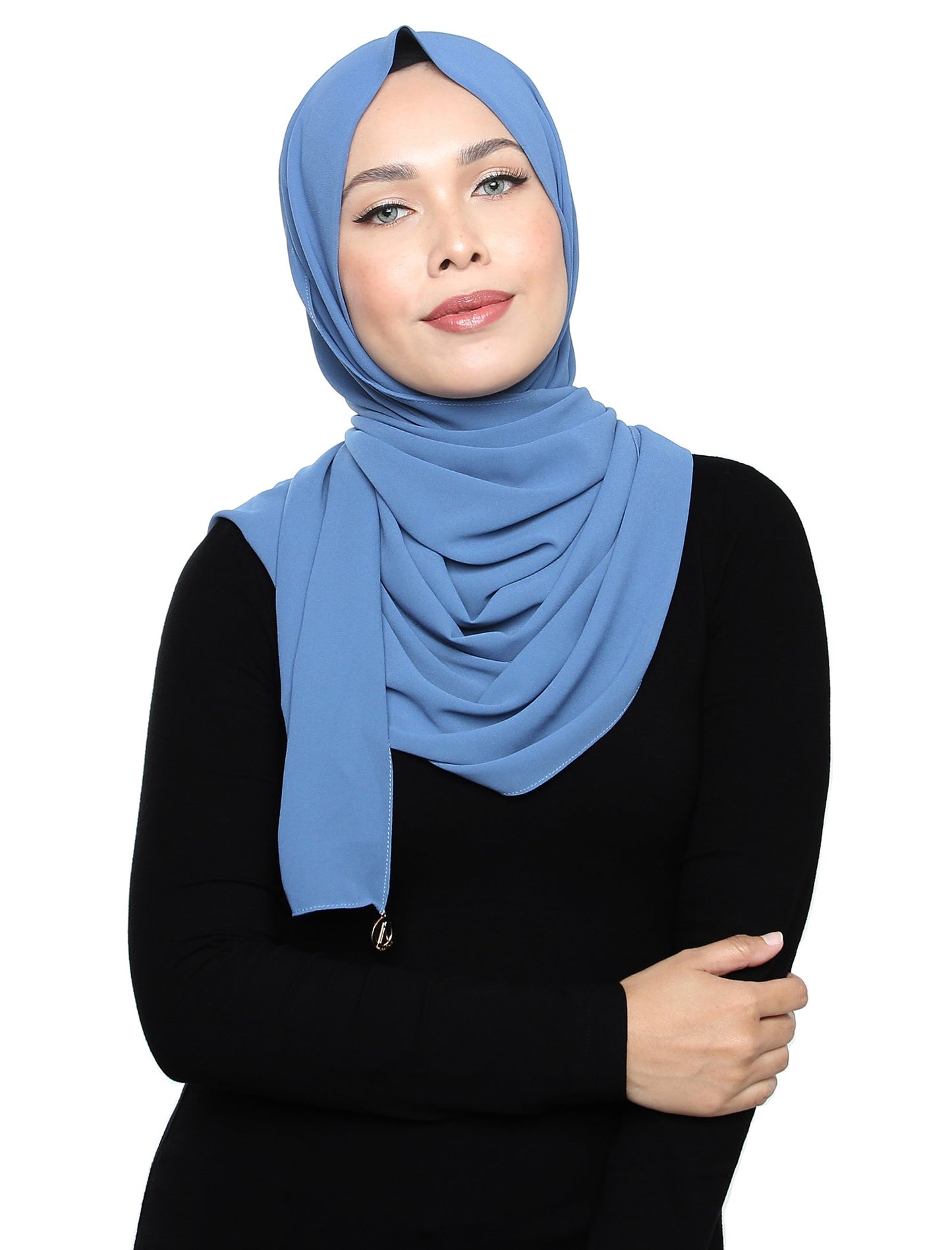 Lux Square Chiffon Shawl - Moonlight Blue - Third Culture Boutique