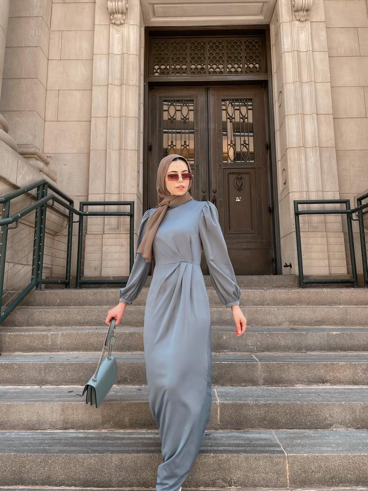 Natalia Luxe Maxi Gown - Slate Ocean