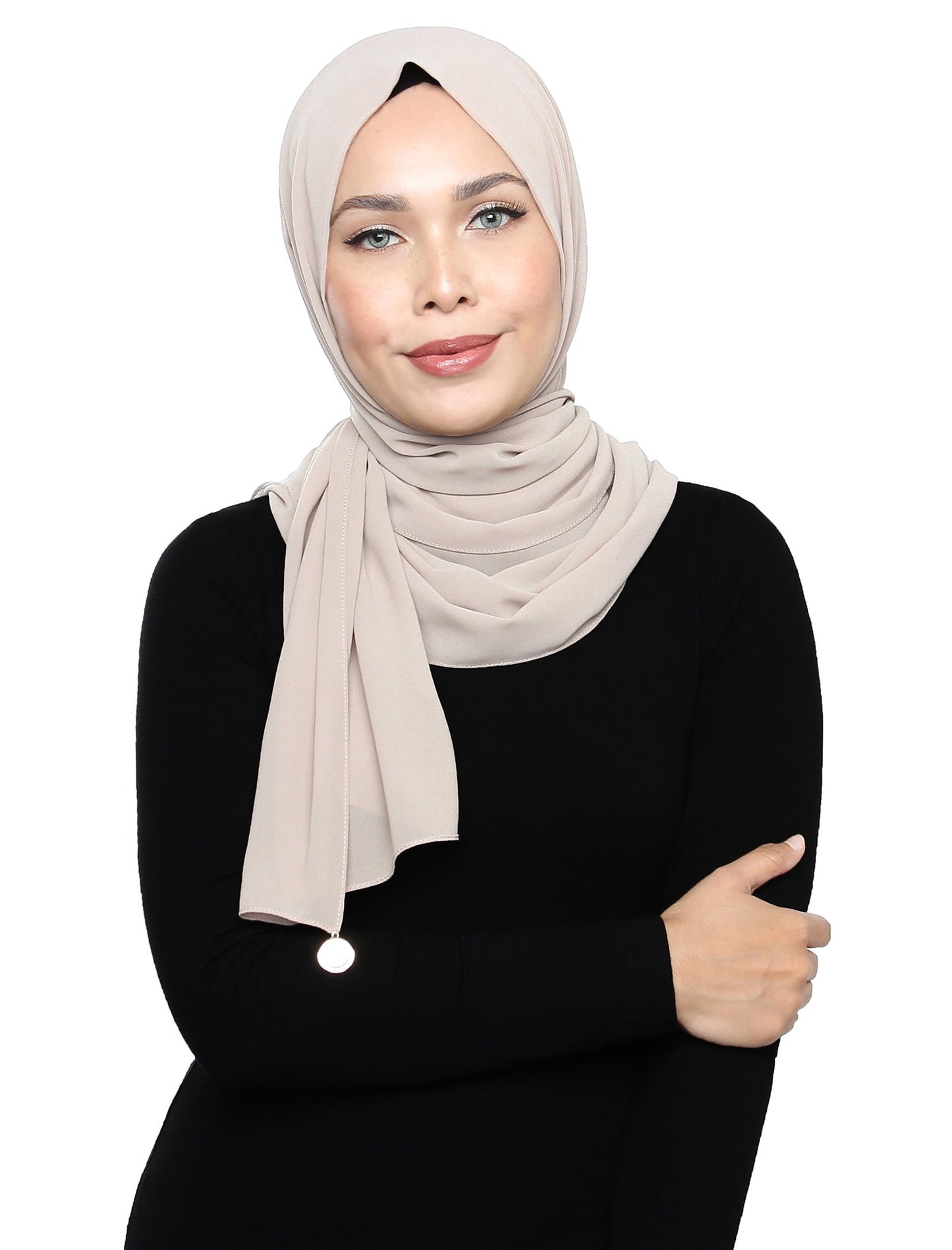 Lux Square Chiffon Shawl - Powder Puff - Third Culture Boutique