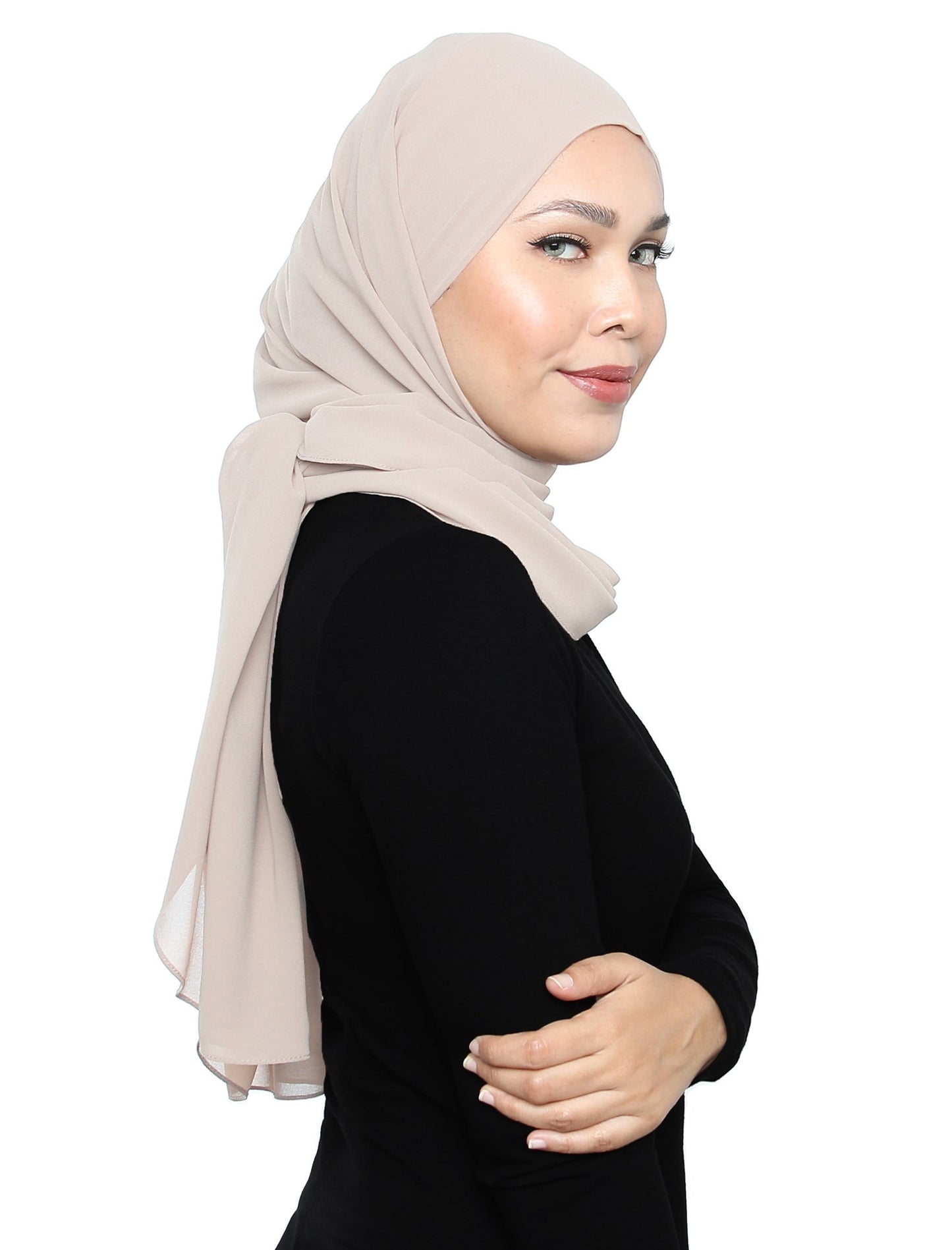 Lux Square Chiffon Shawl - Powder Puff - Third Culture Boutique
