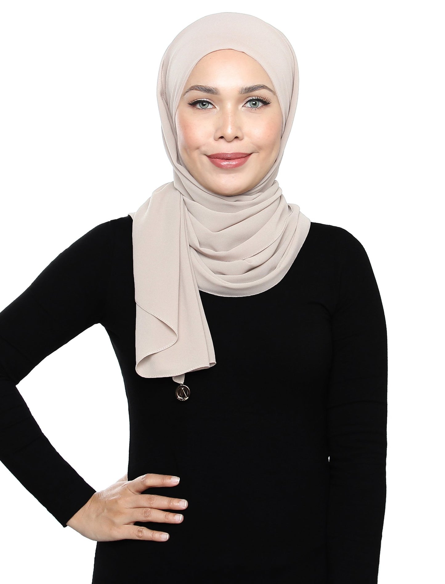 Lux Square Chiffon Shawl - Powder Puff - Third Culture Boutique