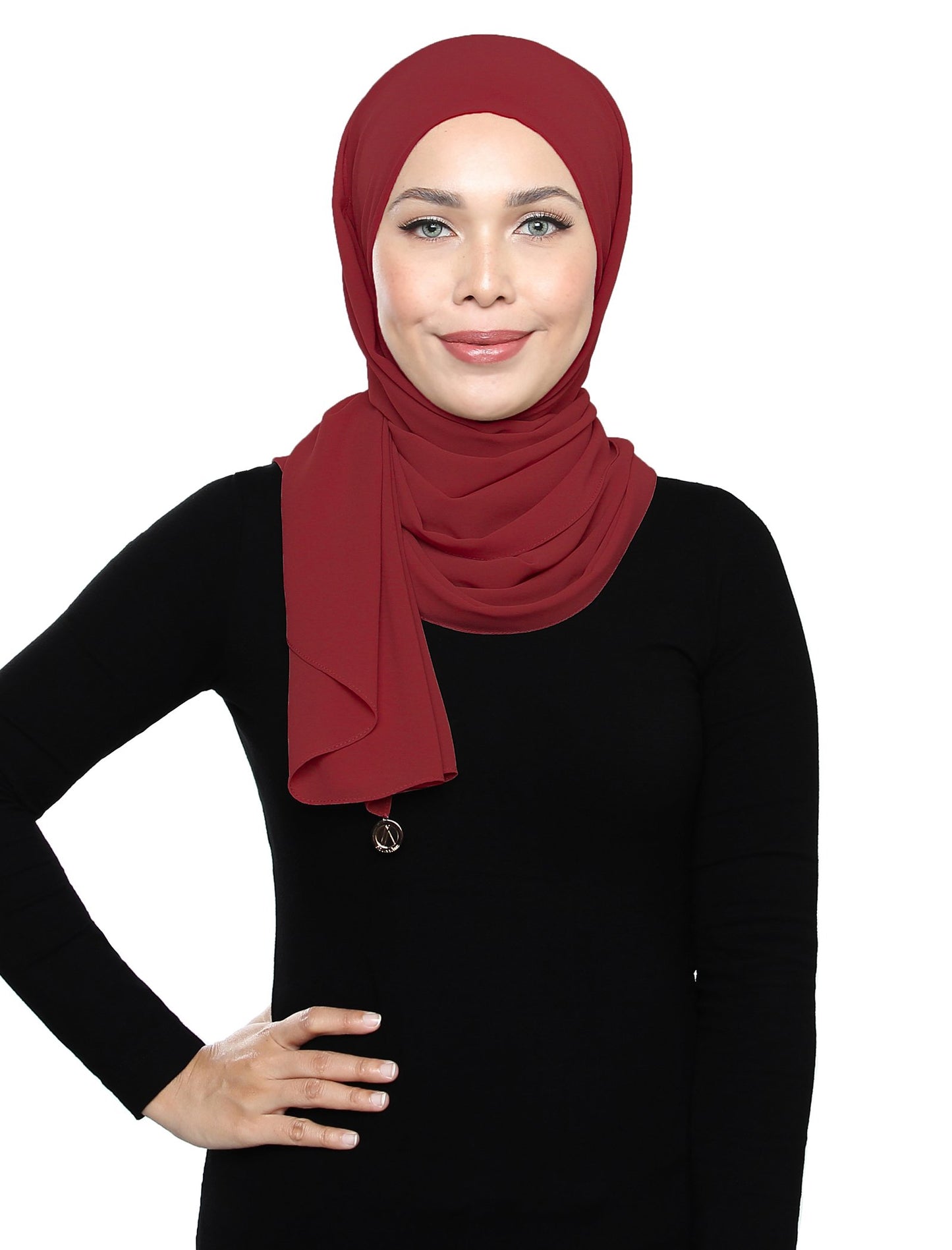 Lux Square Chiffon Shawl - Red - Third Culture Boutique