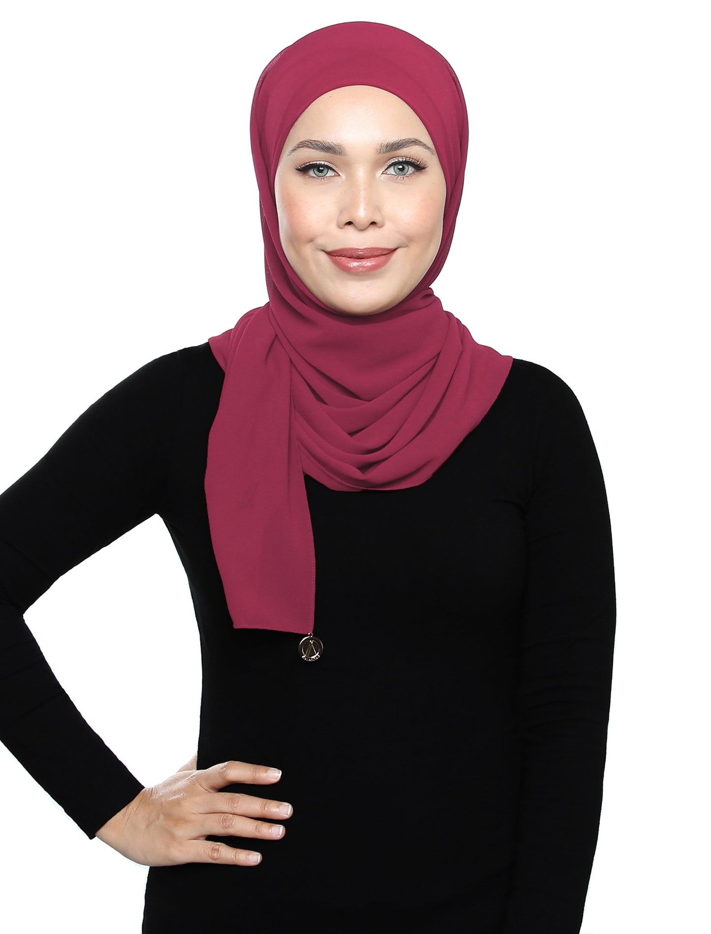 Lux Square Chiffon Shawl - Rose - Third Culture Boutique