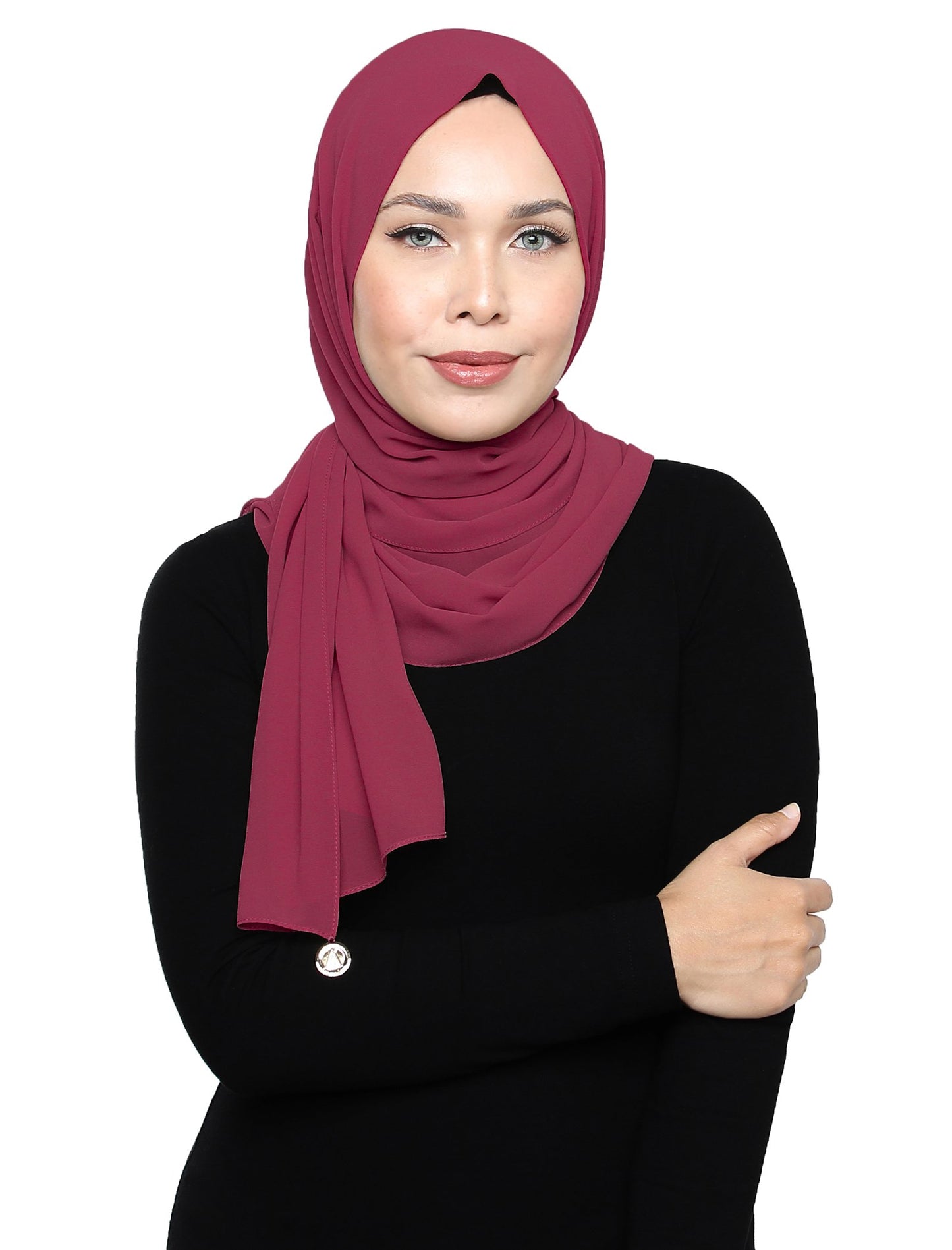 Lux Square Chiffon Shawl - Rose - Third Culture Boutique