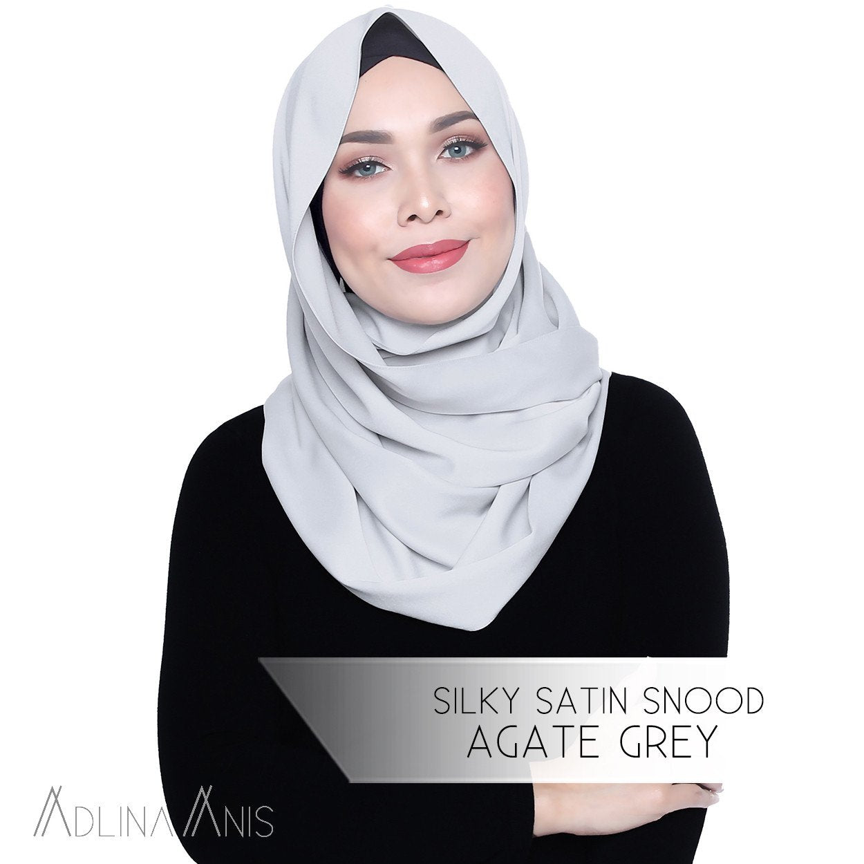 Silky Satin Snood - Agate Grey - Snoods - Adlina Anis - Third Culture Boutique