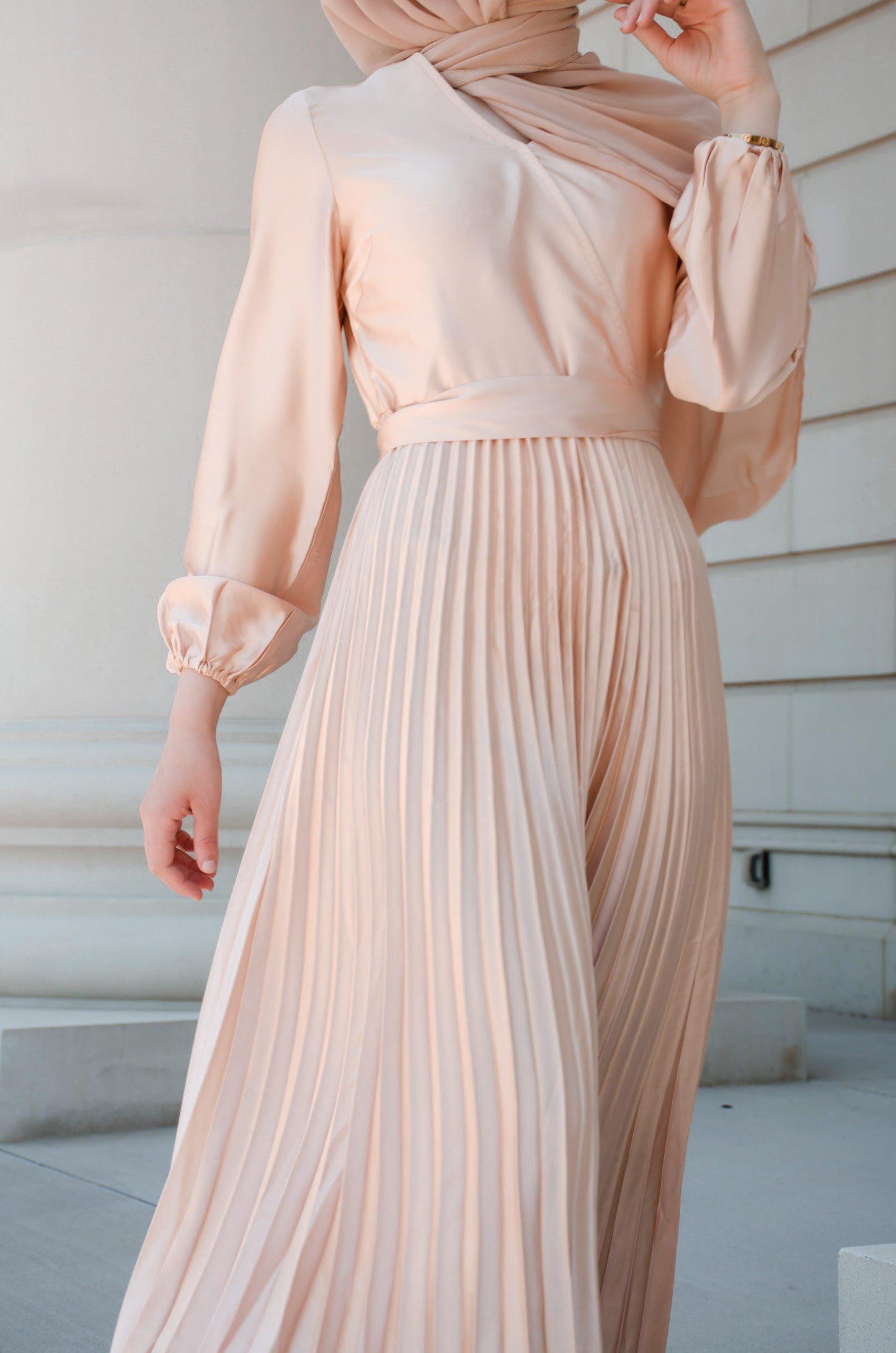 PRE-ORDER: Ayla Pleated Satin Gown - Sunlight Gold - Dresses - Niswa Fashion - Third Culture Boutique