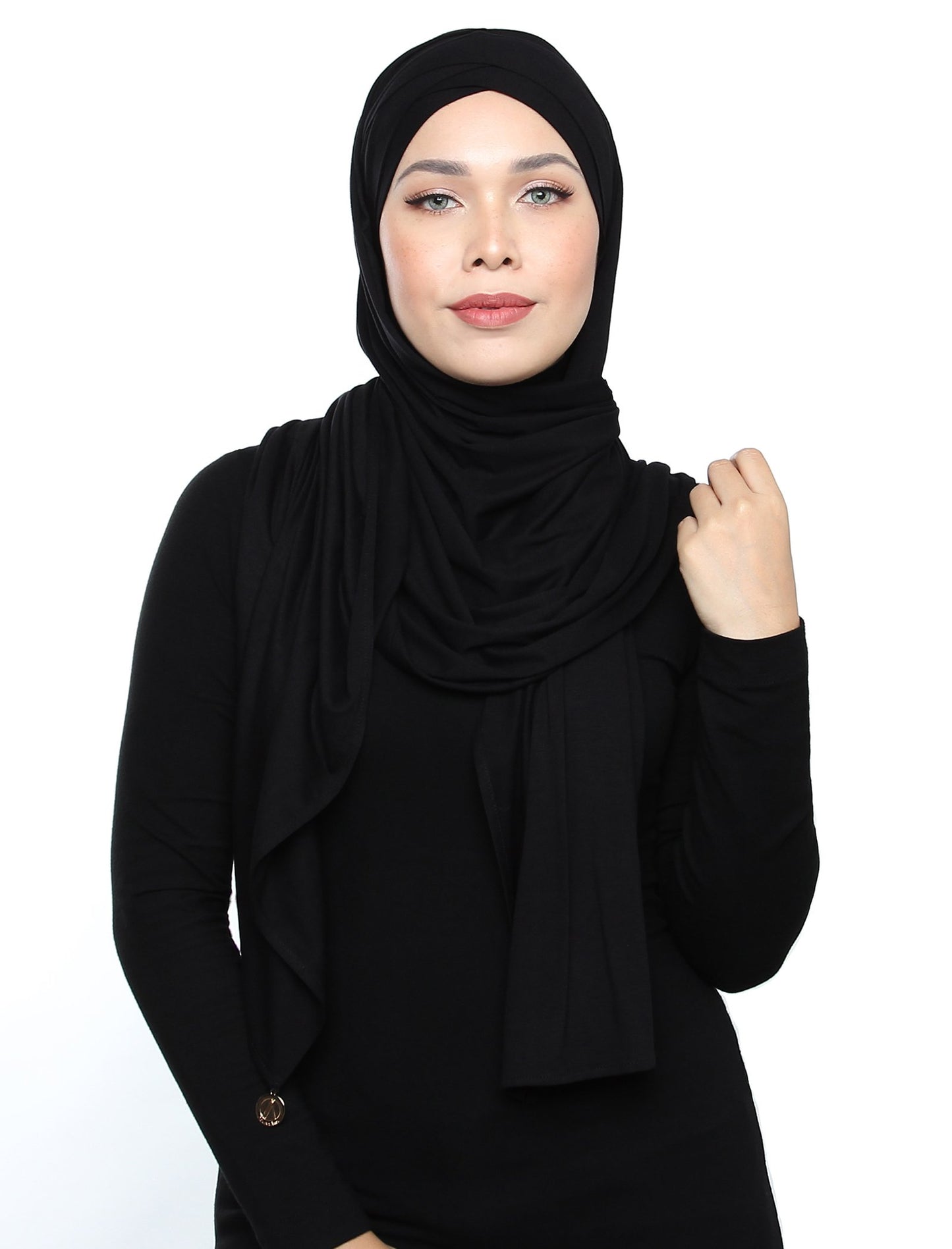 Lux Turban Jersey Shawl - Black - Third Culture Boutique