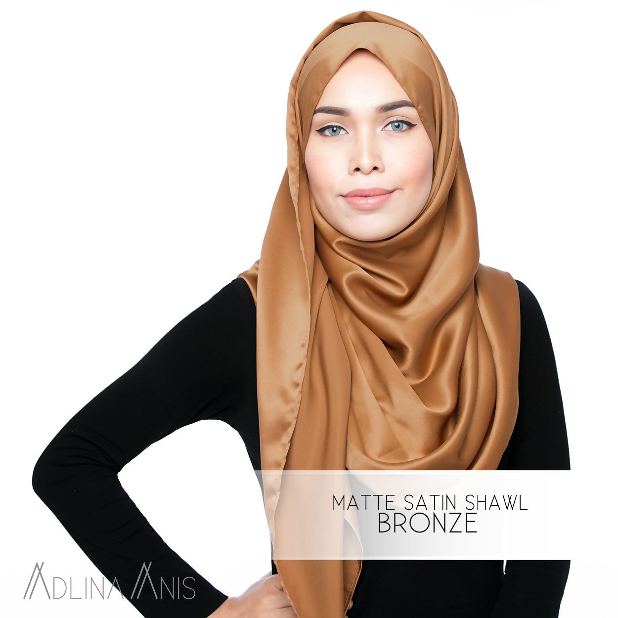 Matte Satin Shawl - Bronze - Satin - Adlina Anis - Third Culture Boutique