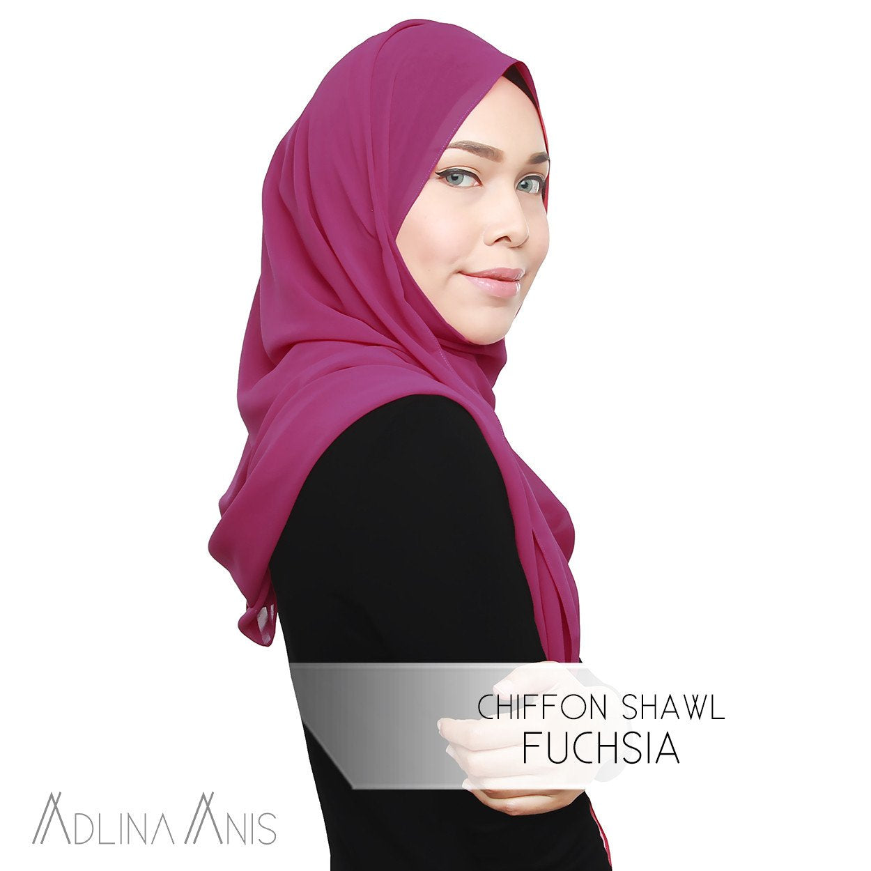 Chiffon Shawl - Fuchsia - Premium Chiffon - Adlina Anis - Third Culture Boutique