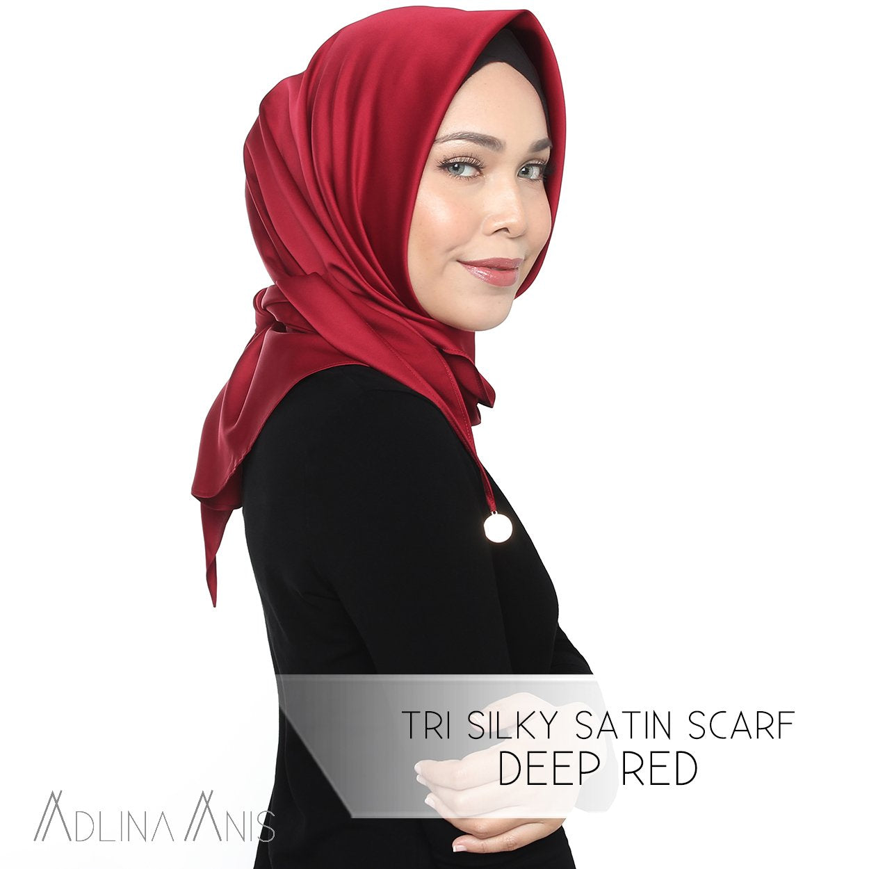 Tri Silky Satin Scarf - Deep Red - Tri scarves - Adlina Anis - Third Culture Boutique