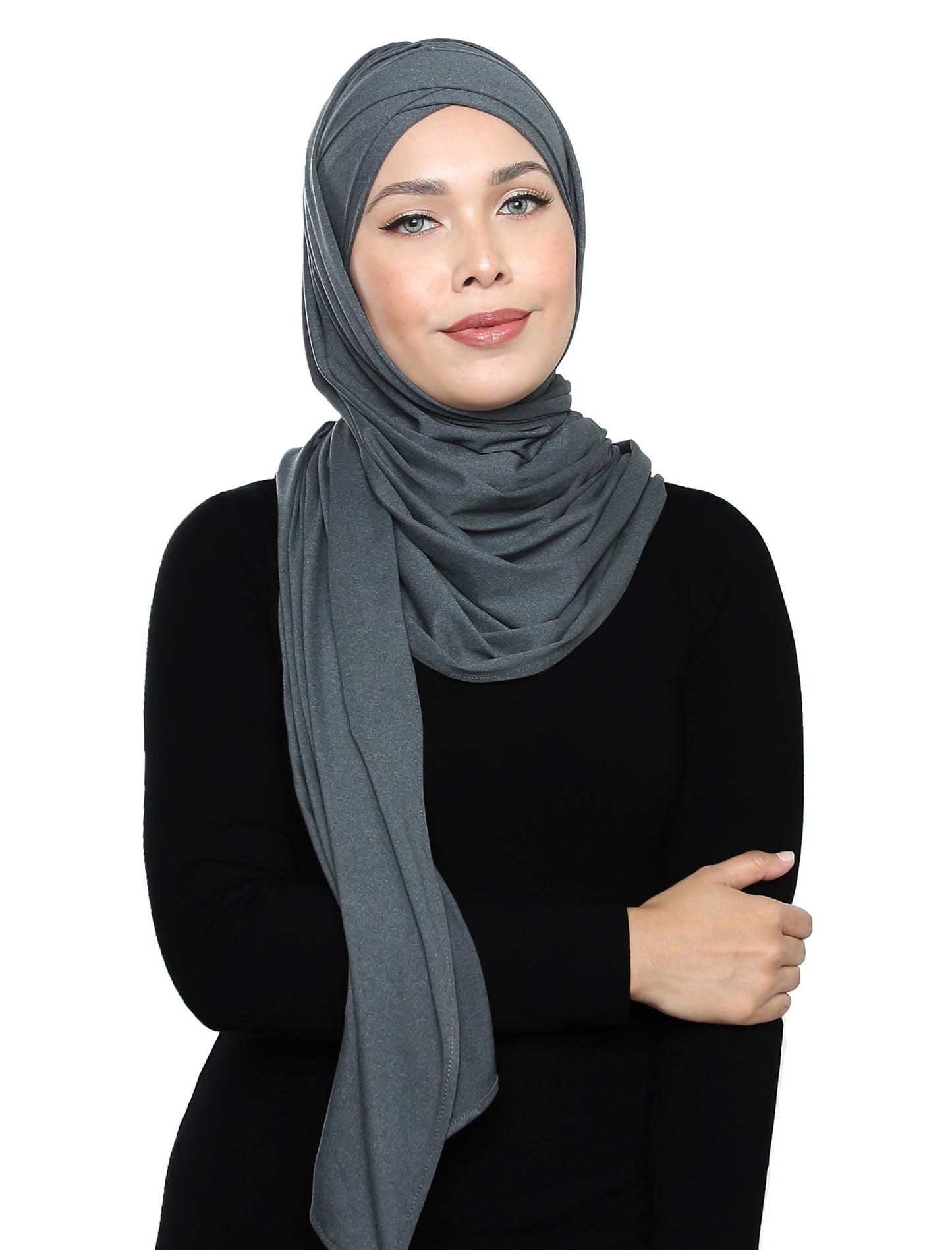 Lux Turban Soft Jersey Shawl - Denim Grey - Third Culture Boutique