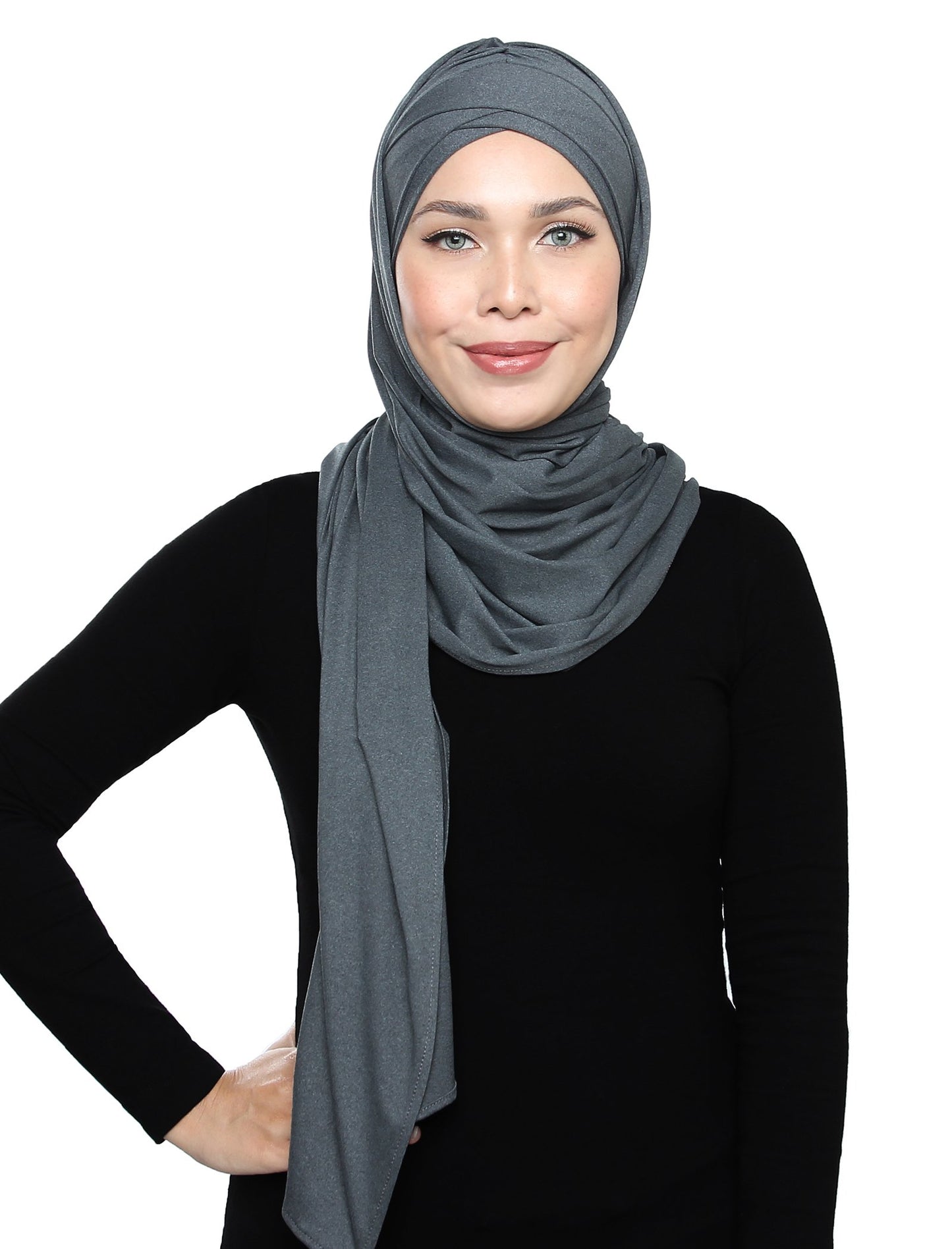 Lux Turban Soft Jersey Shawl - Denim Grey - Third Culture Boutique