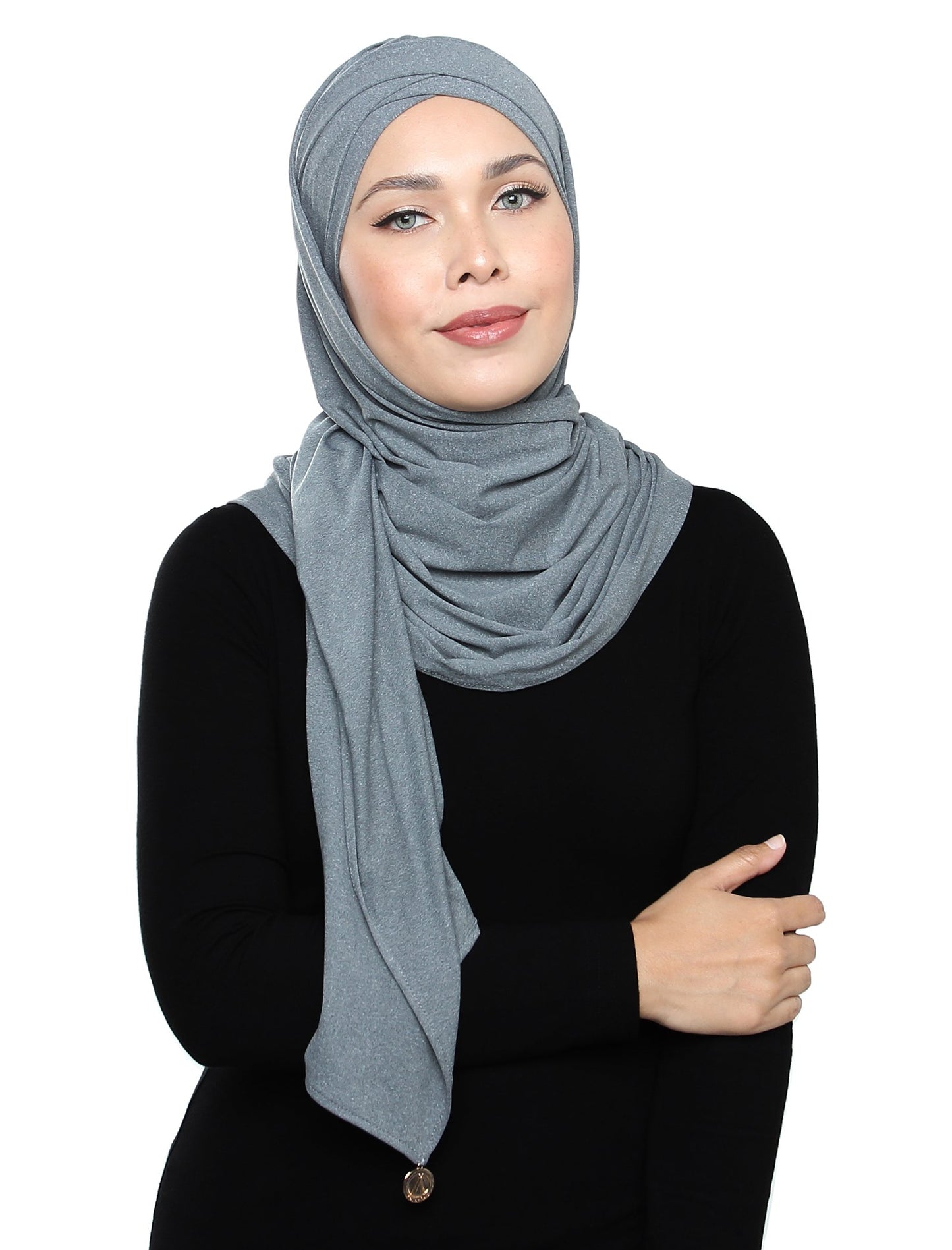 Lux Turban Soft Jersey Shawl - Denim Light Grey - Third Culture Boutique