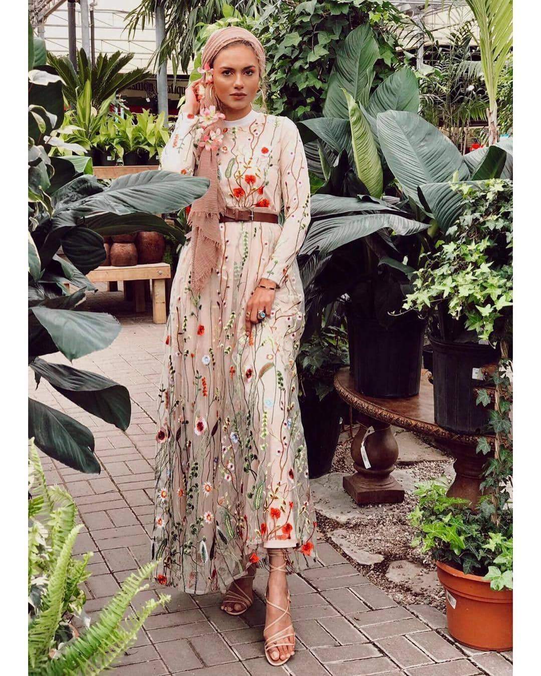 PRE-ORDER: Floral Embroidered Tulle Evening Dress - Nude - Dresses - Niswa Fashion - Third Culture Boutique