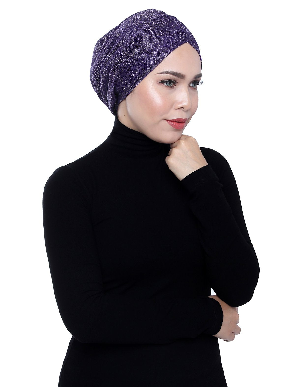 Gold Knit Turban - VIOLET - Third Culture Boutique