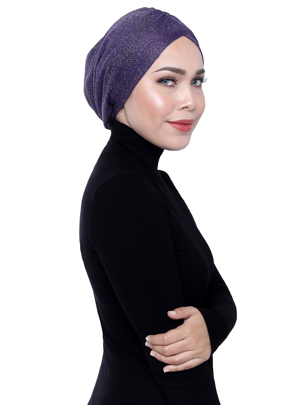 Gold Knit Turban - VIOLET - Third Culture Boutique