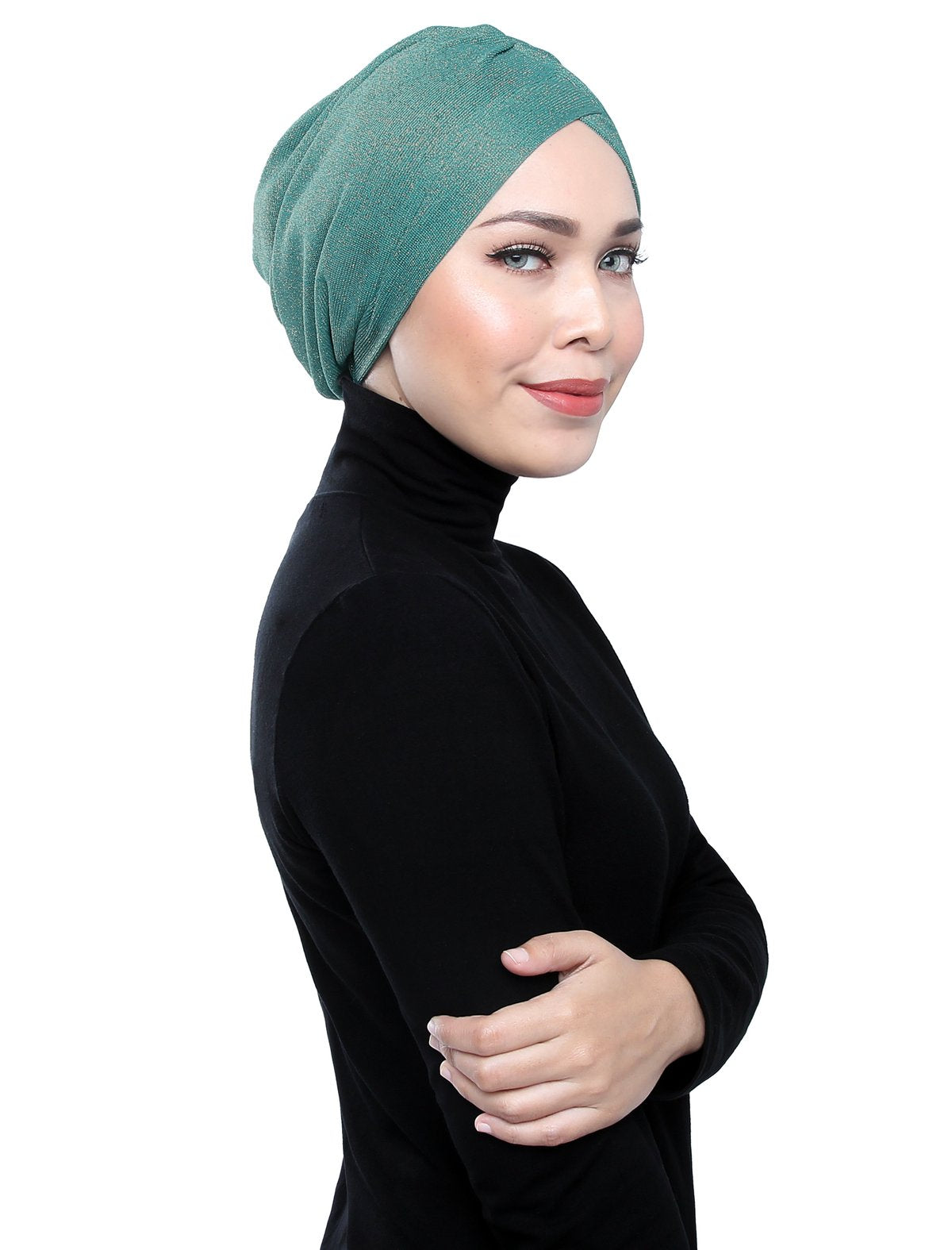Gold Knit Turban - TEAL BLUE - Third Culture Boutique