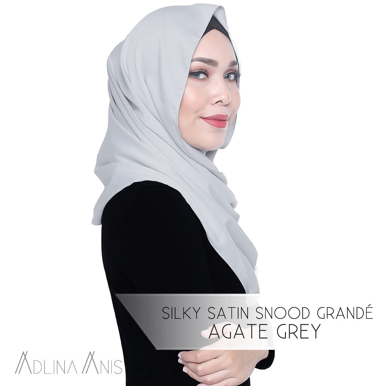 Silky Satin Snood Grande - Agate Grey - Snoods Grande - Adlina Anis - Third Culture Boutique