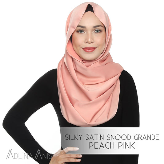 Silky Satin Snood Grande - Peach Pink - Snoods Grande - Adlina Anis - Third Culture Boutique