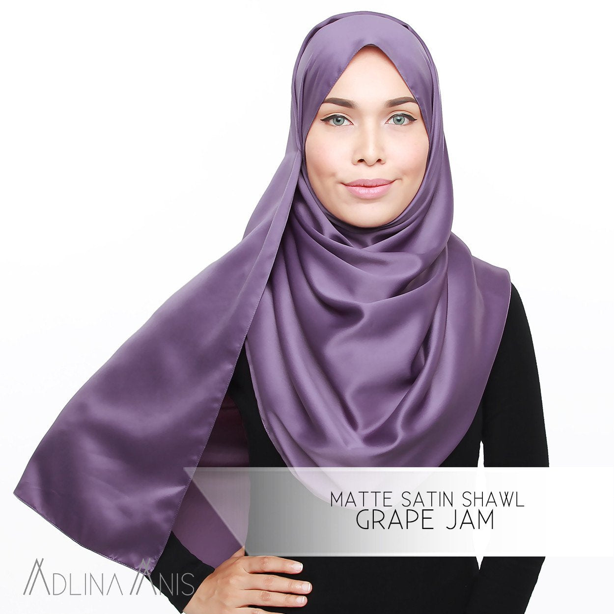 Matte Satin Shawl - Grape Jam - Satin - Adlina Anis - Third Culture Boutique