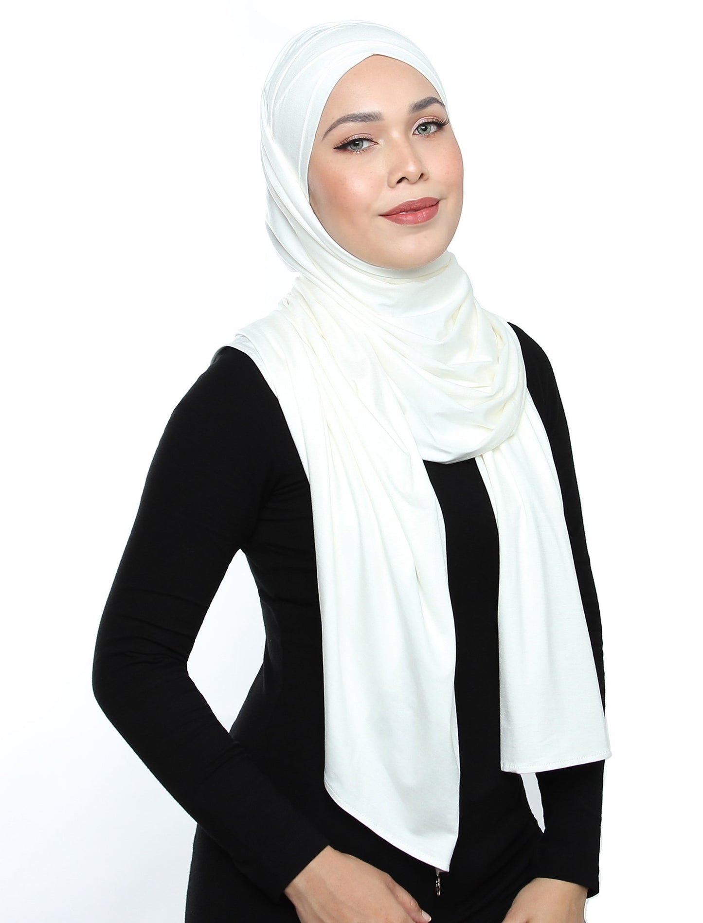 Lux Turban Jersey Shawl - White - Third Culture Boutique