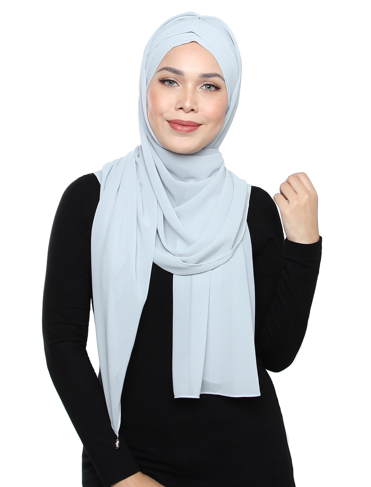 Lux Turban Chiffon Shawl - Misty Grey - Third Culture Boutique