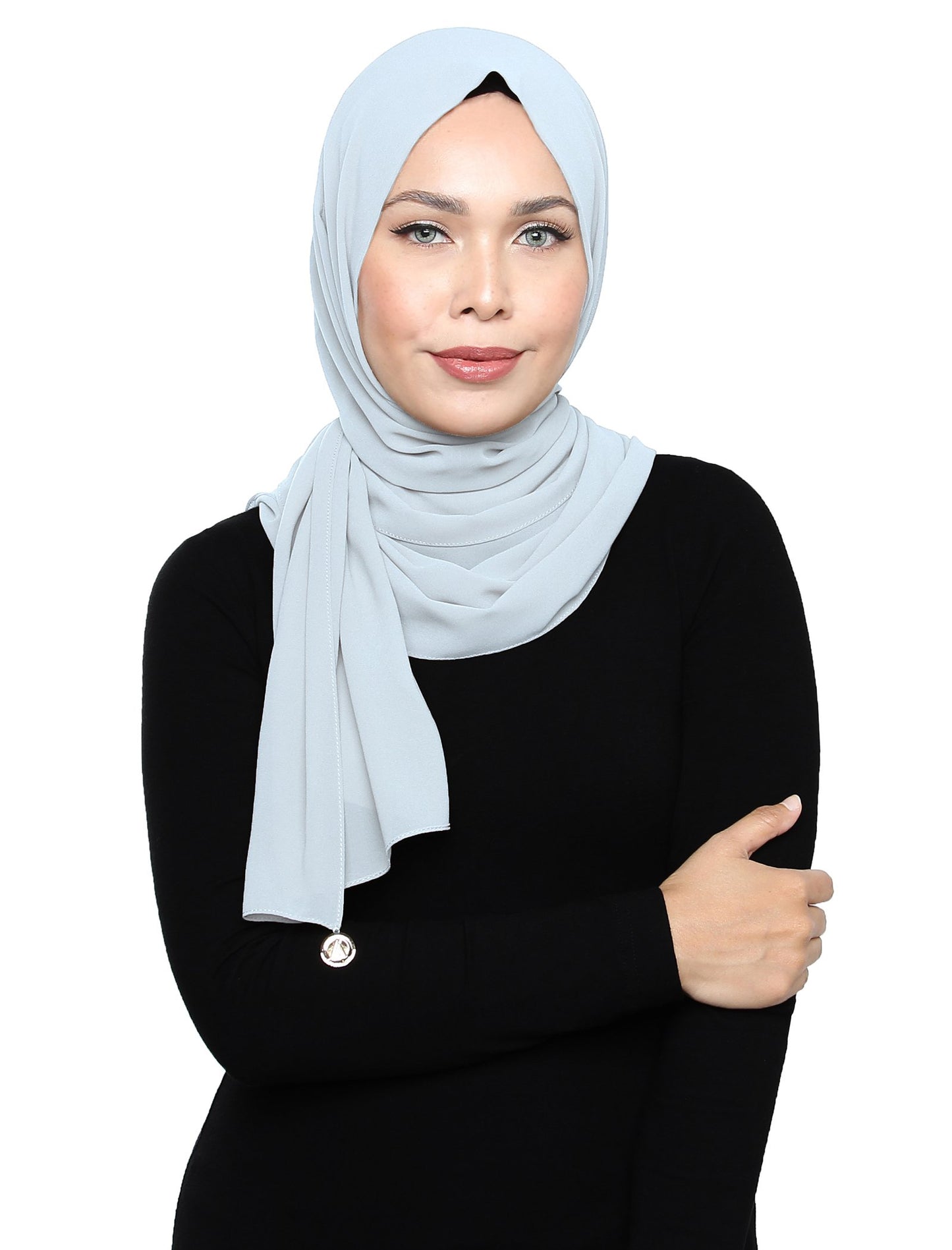 Lux Square Chiffon Shawl - Misty Grey - Third Culture Boutique