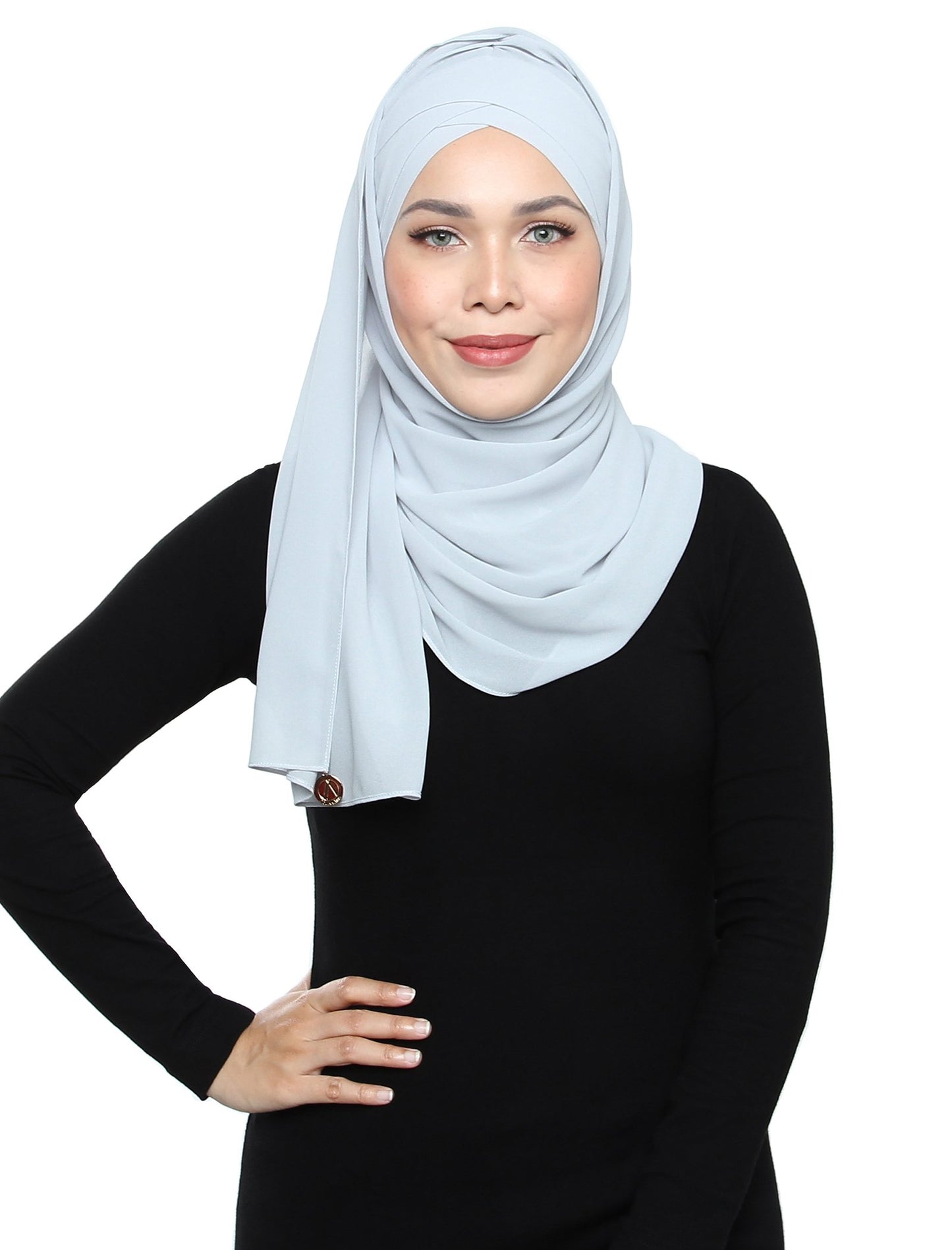 Lux Turban Chiffon Shawl - Misty Grey - Third Culture Boutique