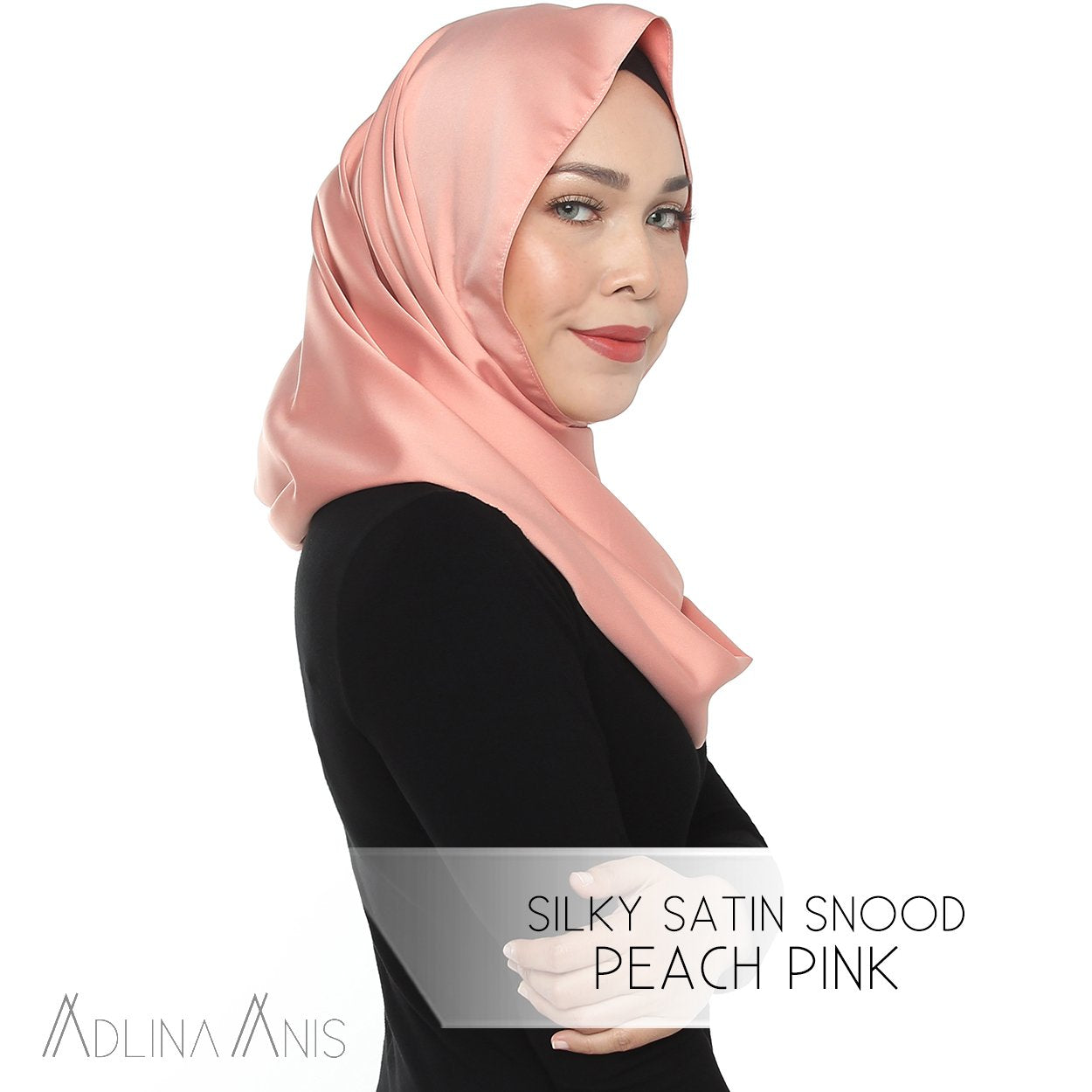 Silky Satin Snood Grande - Peach Pink - Snoods Grande - Adlina Anis - Third Culture Boutique