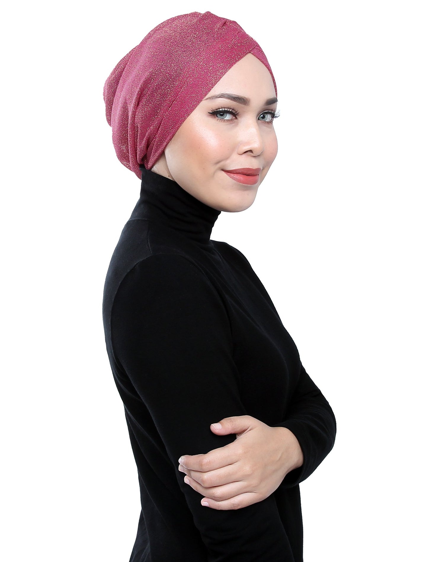 Gold Knit Turban - ROSE PINK - Third Culture Boutique