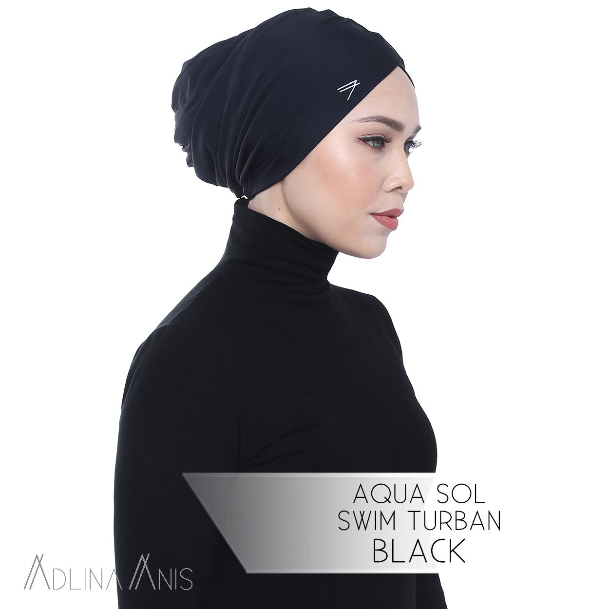 Aqua Sol Swim Turban - Black - Swimming caps - Adlina Anis - Third Culture Boutique