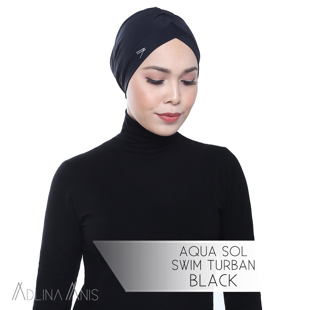 Aqua Sol Swim Turban - Black - Swimming caps - Adlina Anis - Third Culture Boutique