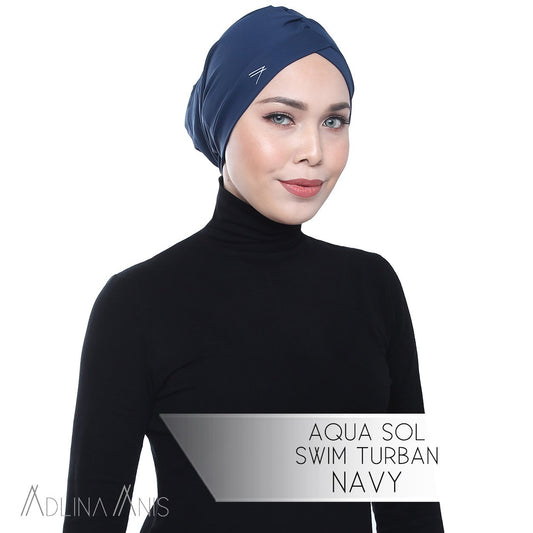 Aqua Sol Swim Turban - Navy - Swimming caps - Adlina Anis - Third Culture Boutique