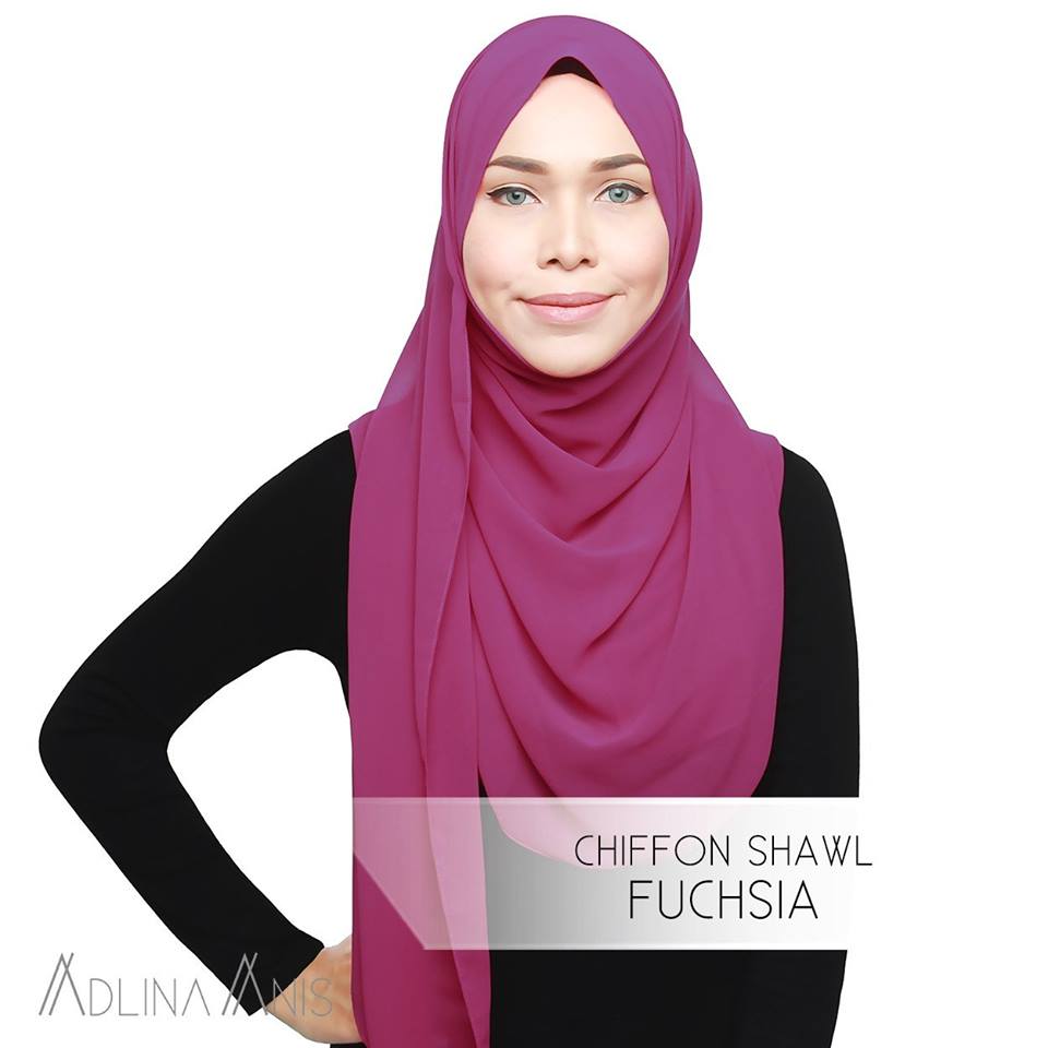 Chiffon Shawl - Fuchsia - Premium Chiffon - Adlina Anis - Third Culture Boutique