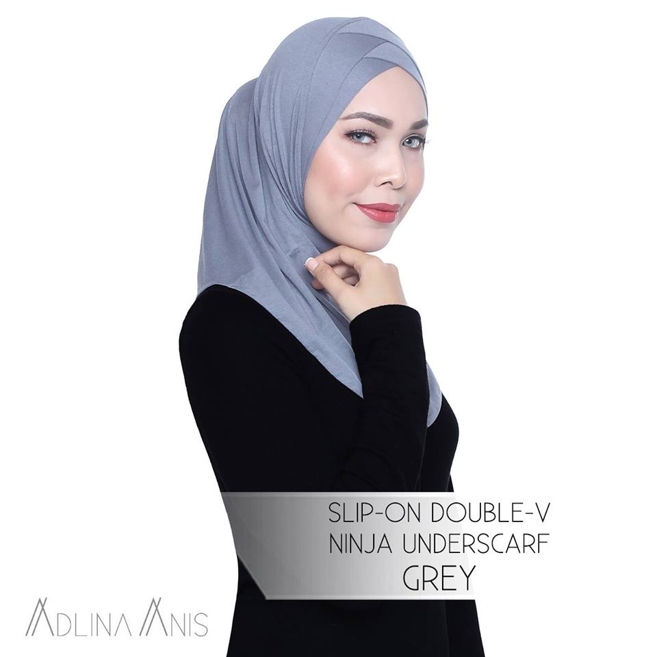 Slip-On Double-V Ninja Underscarf - Grey - underscarves - Adlina Anis - Third Culture Boutique