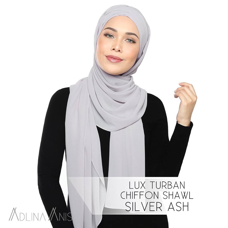 Lux Turban Chiffon Shawl - Silver Ash - Lux Turban - Adlina Anis - Third Culture Boutique