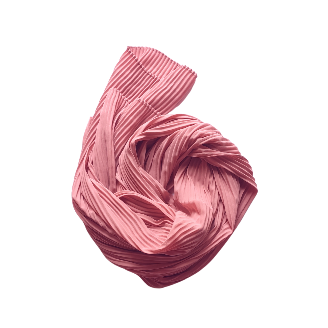 Pleated Chiffon Hijab | Pink Quartz