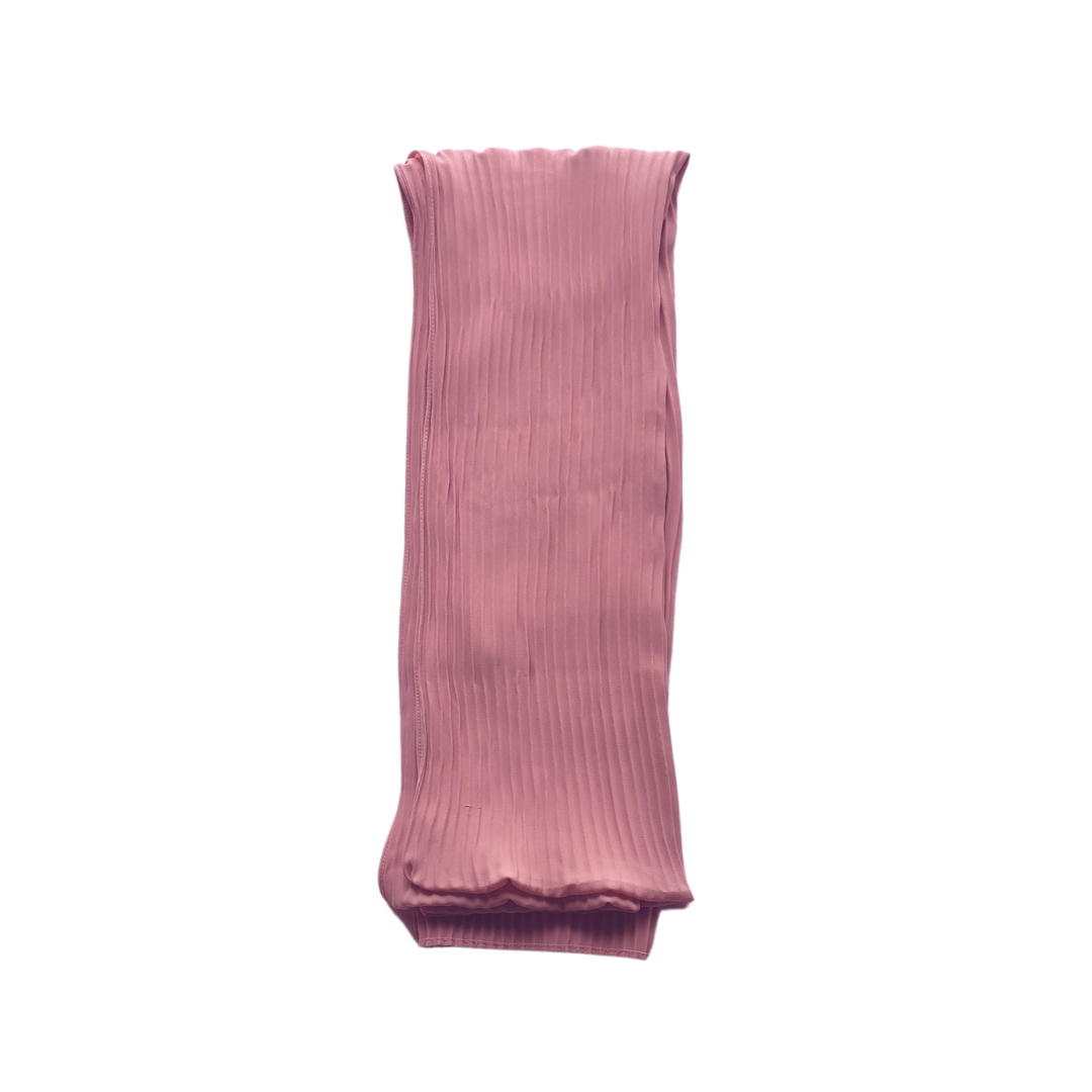 Pleated Chiffon Hijab | Pink Quartz