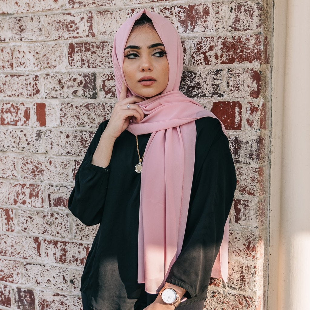 Niswa Fashion - Chiffon Scarf - PETAL PINK - Basic Chiffon - Niswa Fashion - Third Culture Boutique