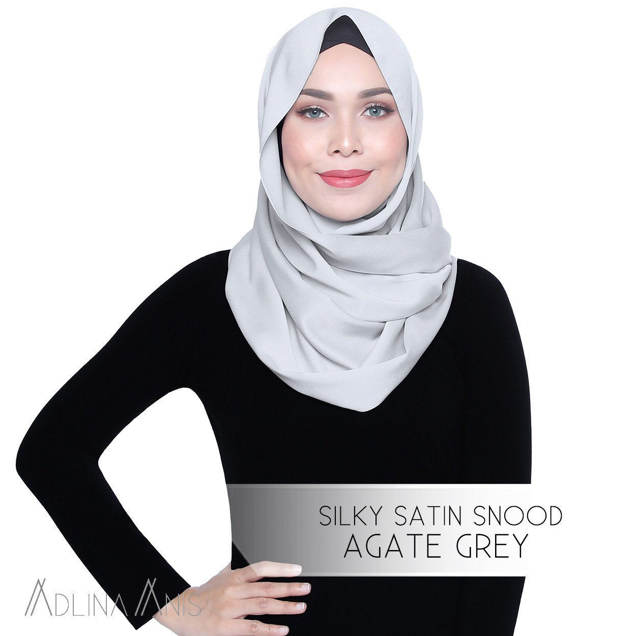 Silky Satin Snood - Agate Grey - Snoods - Adlina Anis - Third Culture Boutique