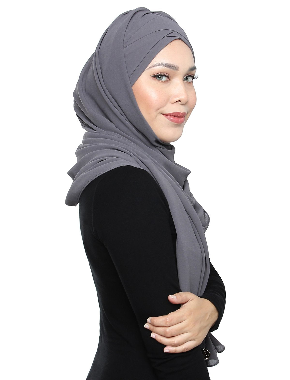 Lux Turban Chiffon Shawl - Asphalt Grey - Third Culture Boutique