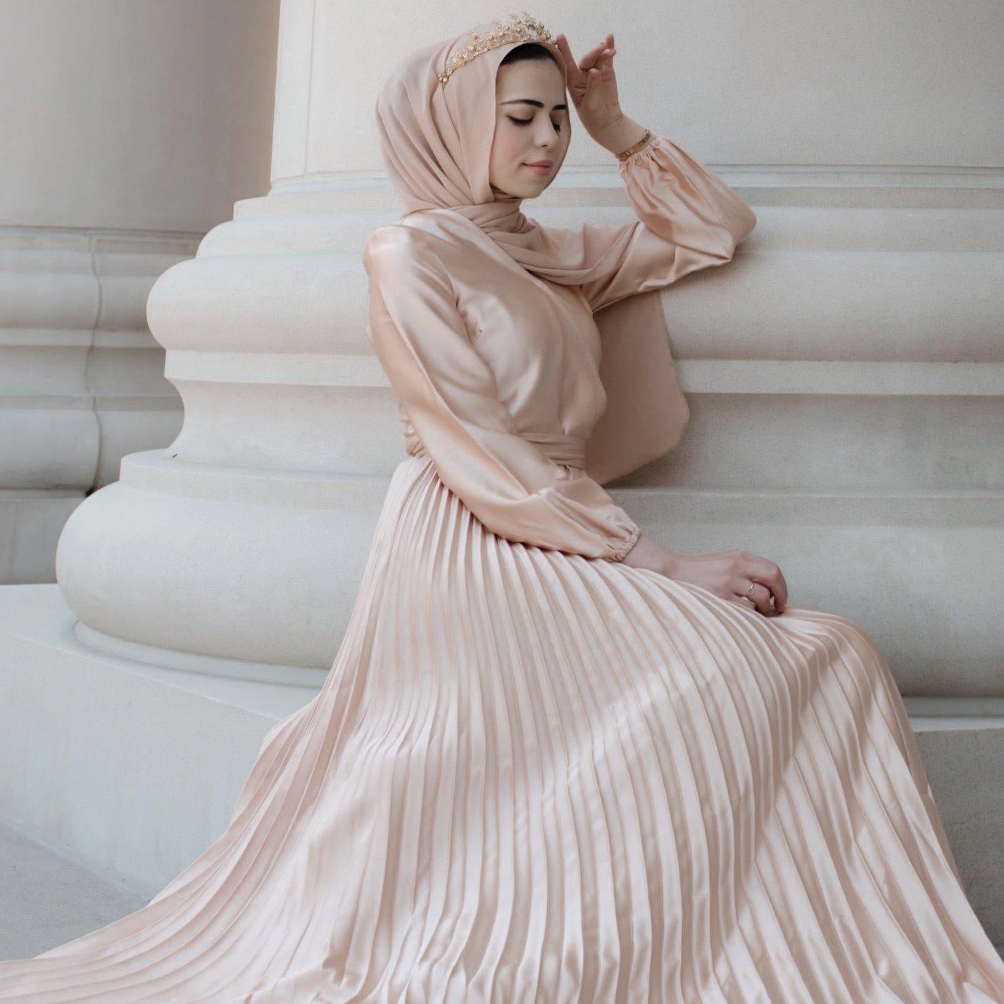 PRE-ORDER: Ayla Pleated Satin Gown - Sunlight Gold - Dresses - Niswa Fashion - Third Culture Boutique