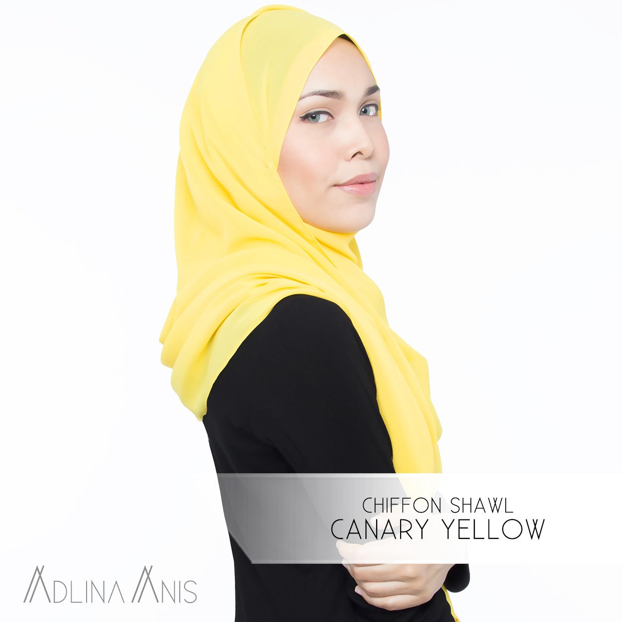 Chiffon Shawl - Canary Yellow - Premium Chiffon - Adlina Anis - Third Culture Boutique
