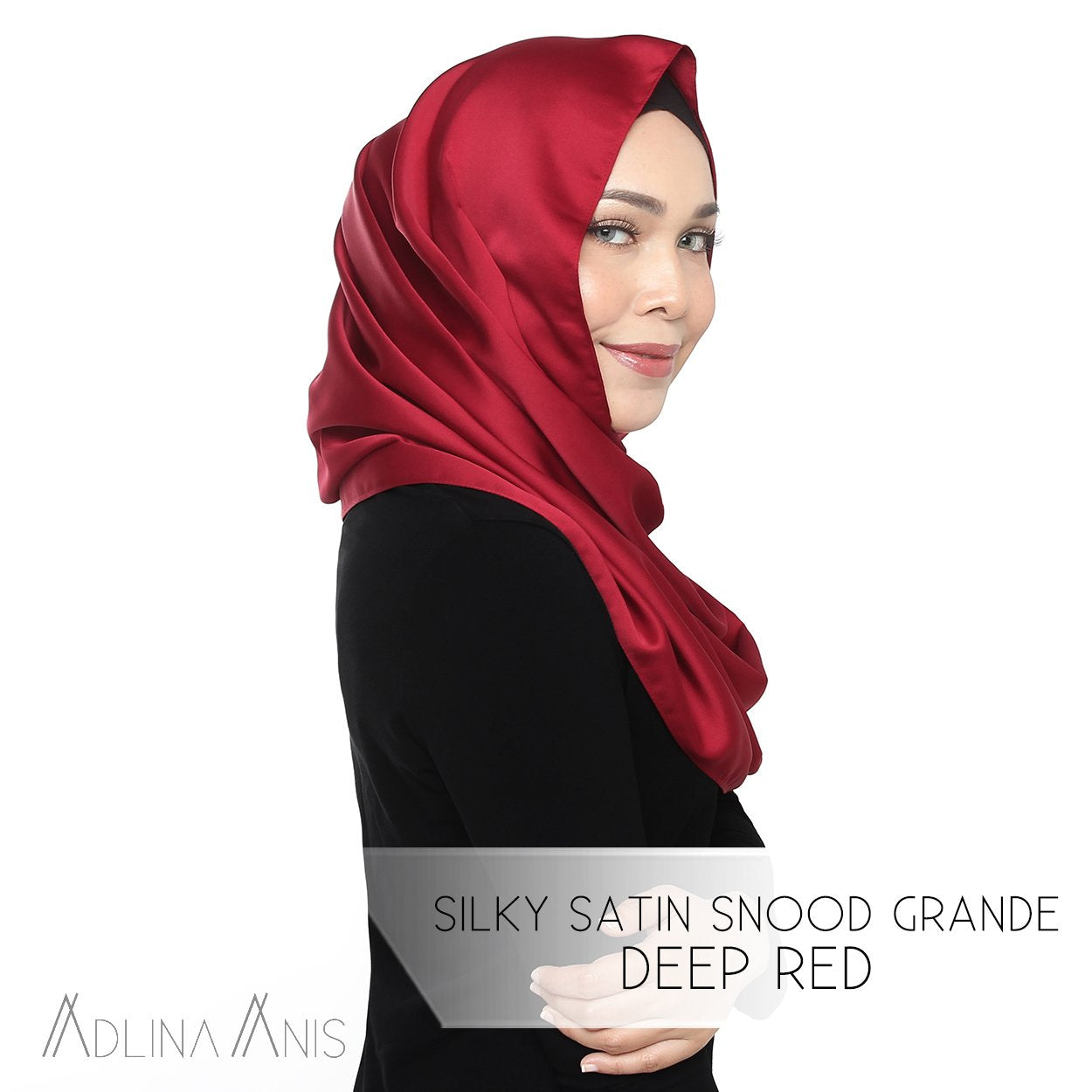 Silky Satin Snood Grande - Deep Red - Snood Grande - Adlina Anis - Third Culture Boutique