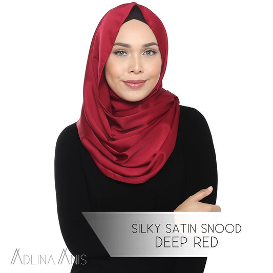 Silky Satin Snood - Deep Red - Snoods - Adlina Anis - Third Culture Boutique